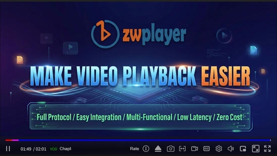 ZWPlayer H5视频播放器界面预览-支持本地播放、字幕搜索、AB循环、录制、音频提取、章节标注等功能